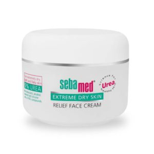 A jar of SebaMed Extreme Dry Skin Relief Face Cream containing 5% Urea