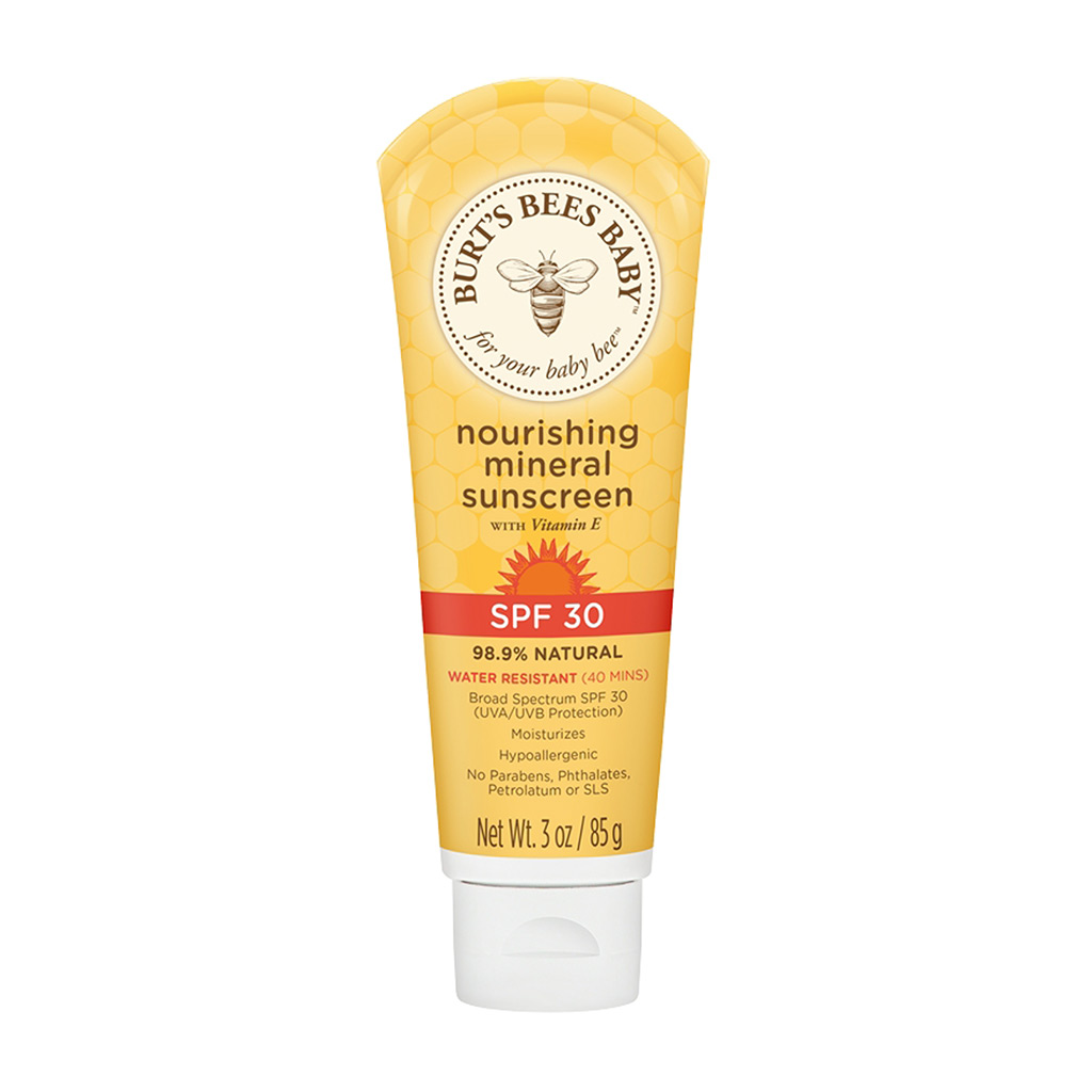 85g tube of Burts Bees nourishing sunscreen - a high availability natural oriented choice