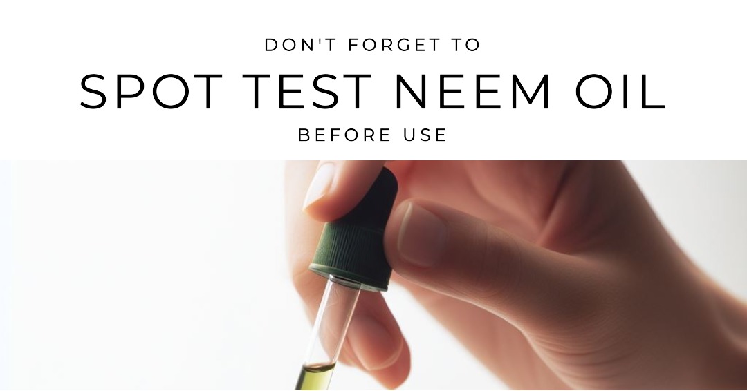 A person doing a patch test with neem oil on their arm